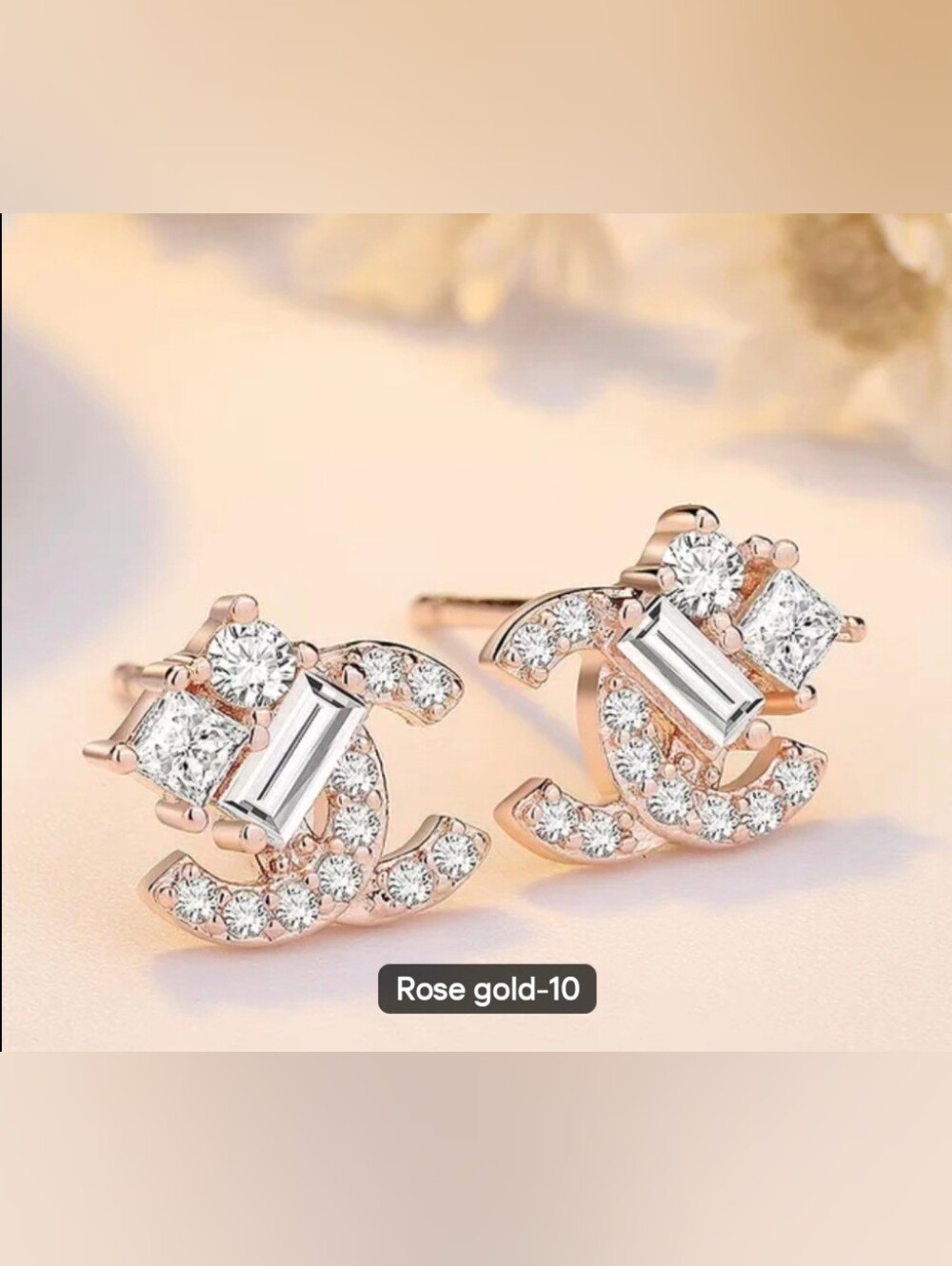 💛🩷NEW🩷💛 PRETTY!! S925 SILVER, ROSE GOLD Dainty CZ C Earrings